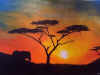 Afrika Sonnenuntertang